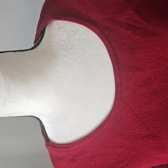 Cato Maroon Sweater Dress with Sequin and Pearl Long Sleeves - Picture 6 of 15